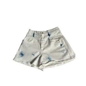 Closed Worker 85' Heritage Denim Shorts White Blue Tie Dye Acid Wash US 26